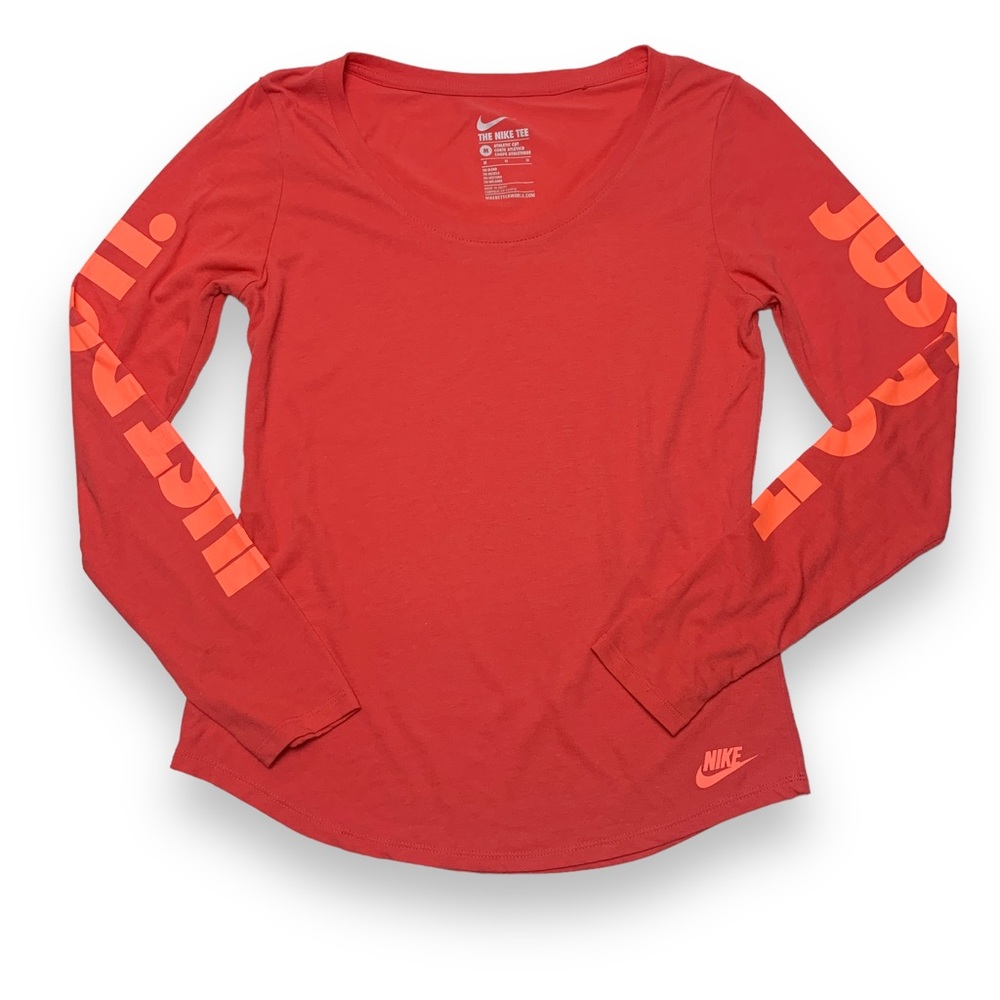 Nike Womens Medium Top Athletic Cut Long Sleeve Lightweight Shirt Just Do It